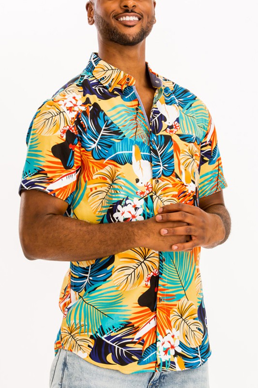 Weiv Hawaiian Print Button Down Shirt MULTI by WEIV | Fleurcouture