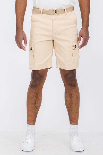 Weiv Mens Belted Cargo Shorts with Belt by WEIV | Fleurcouture