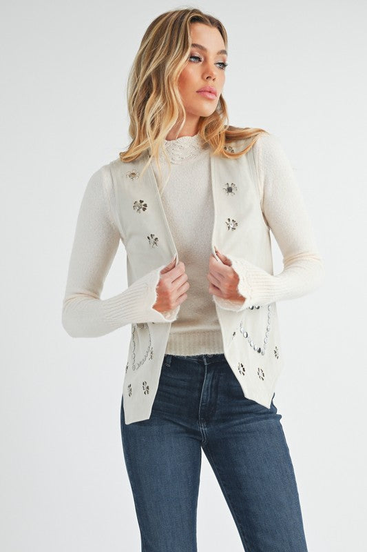Western Love Vest PEARL S by Aemi + Co | Fleurcouture
