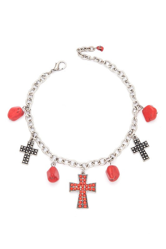 Western Stone Cross Boots Charm O/S by LA Jewelry Plaza | Fleurcouture