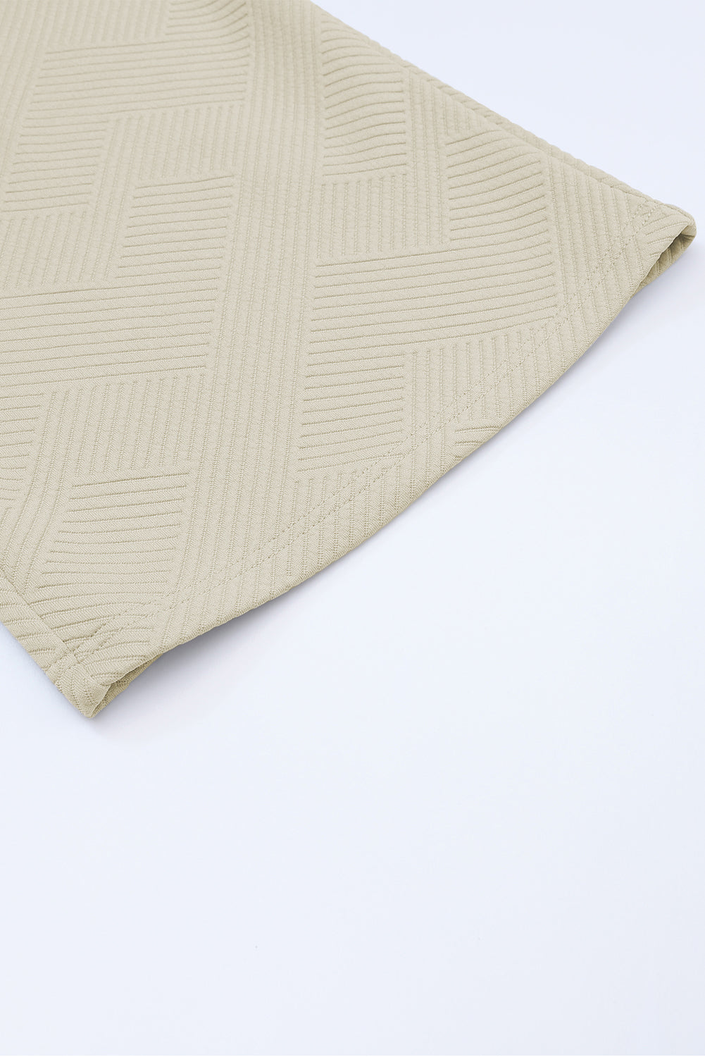 White Textured Loose Fit T Shirt and Drawstring Pants Set 95%Polyester+5%Elastane Two Piece Sets by Fleurcouture | Fleurcouture