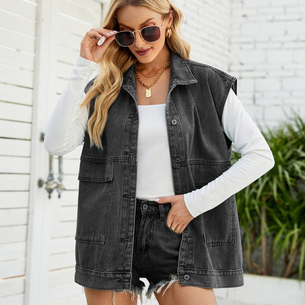 Women Denim Jacket DENIM by Annva USA | Fleurcouture
