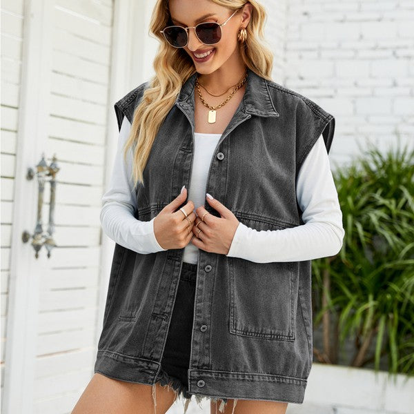 Women Denim Jacket DENIM by Annva USA | Fleurcouture