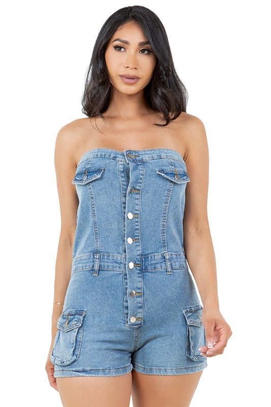 WOMEN FASHION DENIM ROMPERS by By Claude | Fleurcouture
