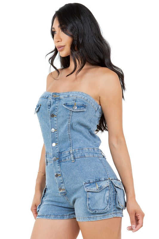 WOMEN FASHION DENIM ROMPERS by By Claude | Fleurcouture