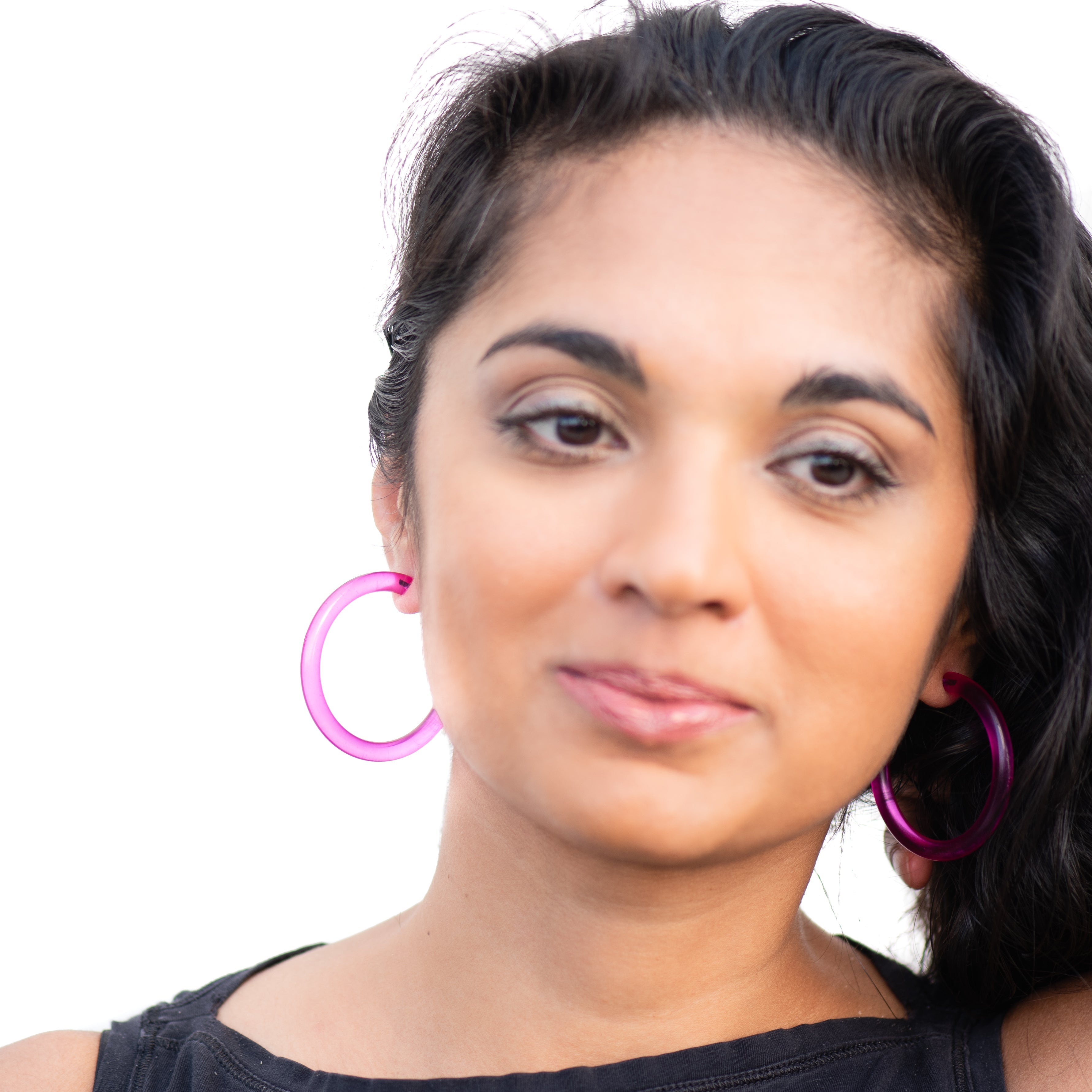 XL Jelly Hoop Earrings - 2 inch Jelly Hoops XL by Leetie Lovendale | Fleurcouture