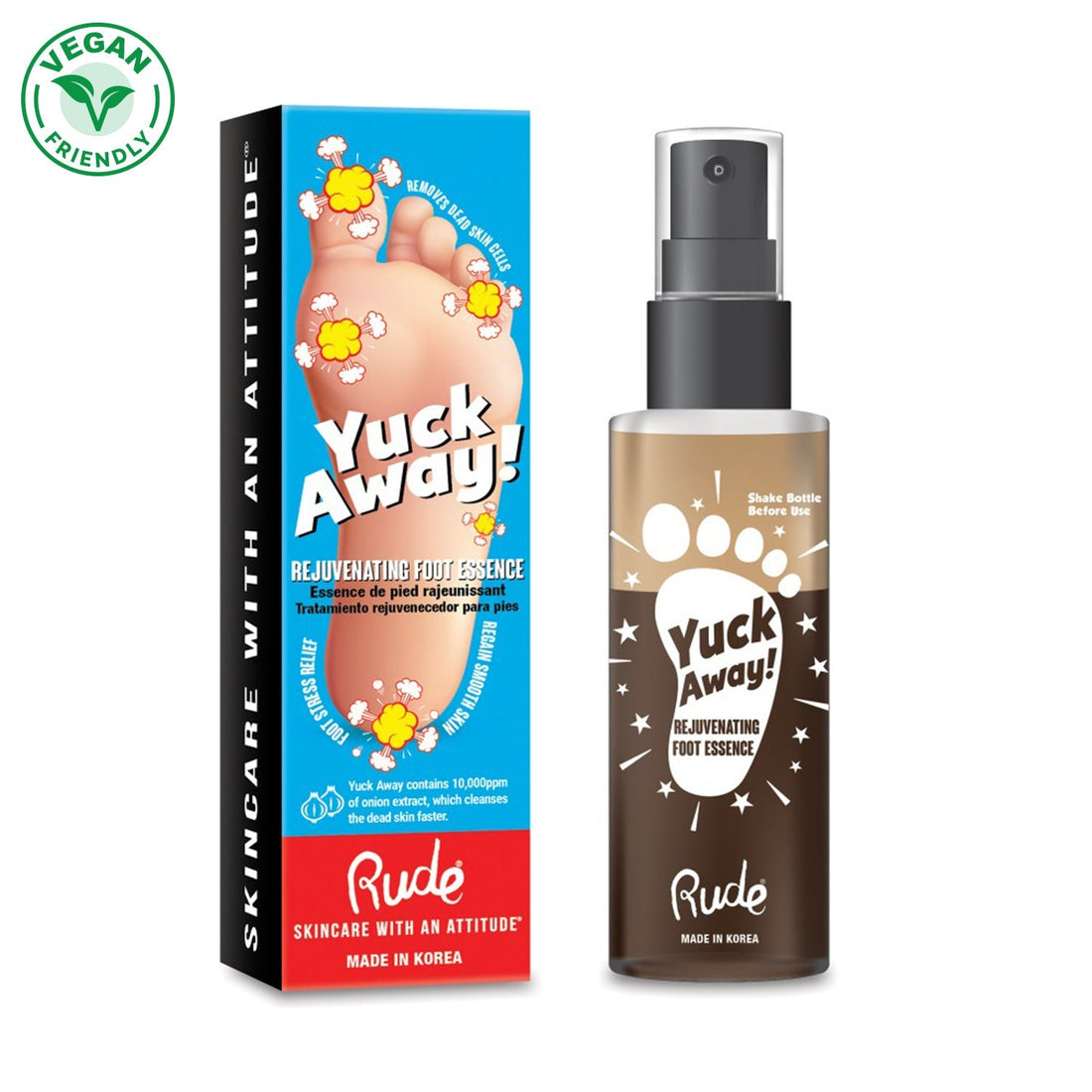 Yuck Away! Rejuvenating Foot Essence Treatments & Serums by Rude Cosmetics | Fleurcouture