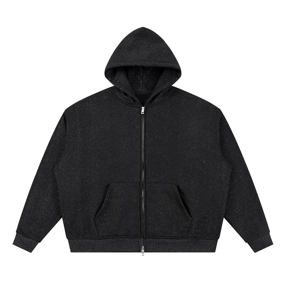 Unisex Sparkles Full Zip Boxy Hoodie