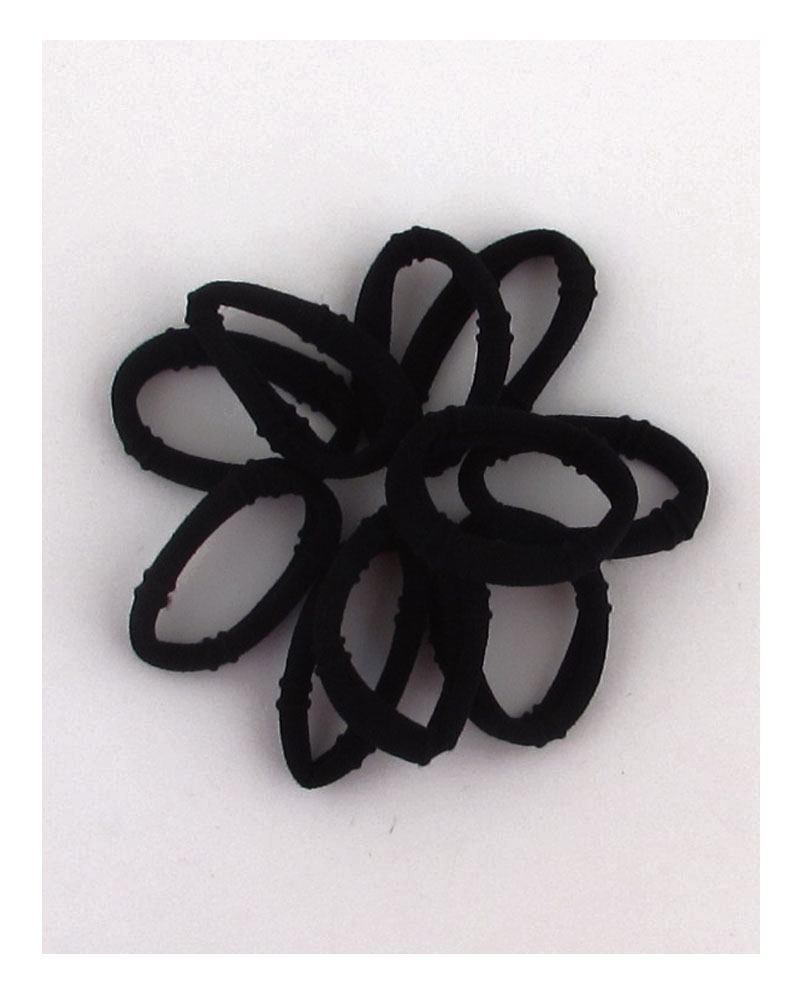 10 pc. Black elastic ponytail holder Black by Fleurcouture | Fleurcouture
