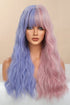 13*1" Full-Machine Wigs Synthetic Long Wave 26" in Blue/Pink Split Dye Blue/Pink Split Dye One Size Hair Extensions by Trendsi | Fleurcouture