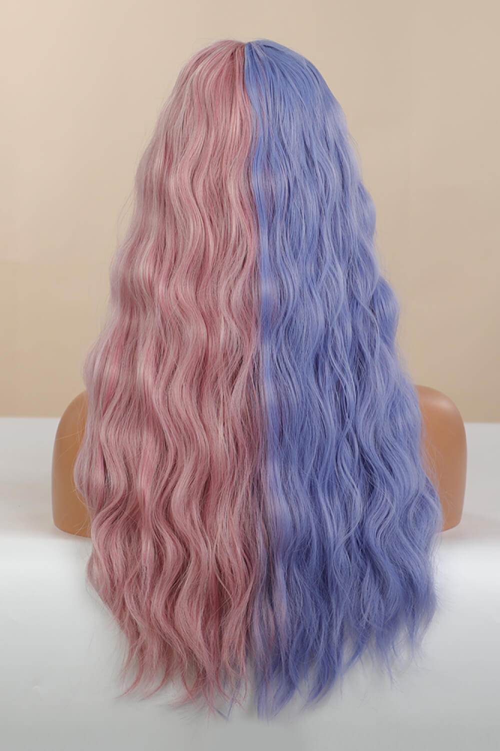 13*1&quot; Full-Machine Wigs Synthetic Long Wave 26&quot; in Blue/Pink Split Dye Blue/Pink Split Dye One Size Hair Extensions by Trendsi | Fleurcouture