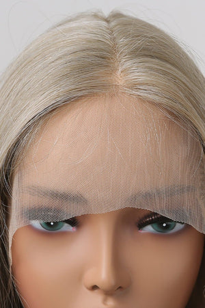13*2" Lace Front Wigs Synthetic Long Straight 27" 150% Density Blonde/Ash Brown Root One Size wigs by Trendsi | Fleurcouture
