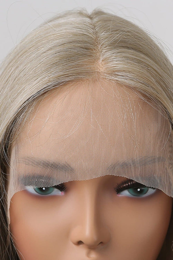 13*2" Lace Front Wigs Synthetic Long Straight 27" 150% Density Blonde/Ash Brown Root One Size wigs by Trendsi | Fleurcouture