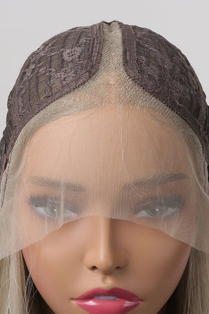 13*2" Lace Front Wigs Synthetic Long Straight 27" 150% Density Blonde/Ash Brown Root One Size wigs by Trendsi | Fleurcouture