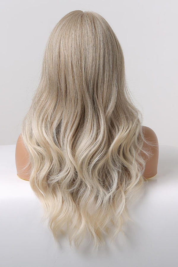 13*2" Lace Front Wigs Synthetic Long Wave 24" 150% Density in Medium Blonde Highlights Medium Blonde Highlights One Size wigs by Trendsi | Fleurcouture