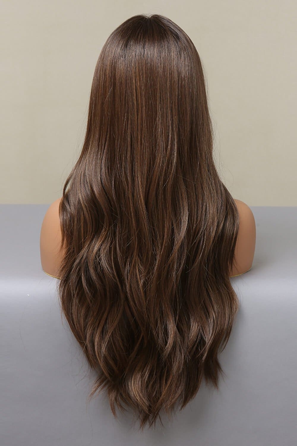 13*2" Lace Front Wigs Synthetic Long Wave 26" Heat Safe 150% Density Brown Balayage One Size wigs by Trendsi | Fleurcouture