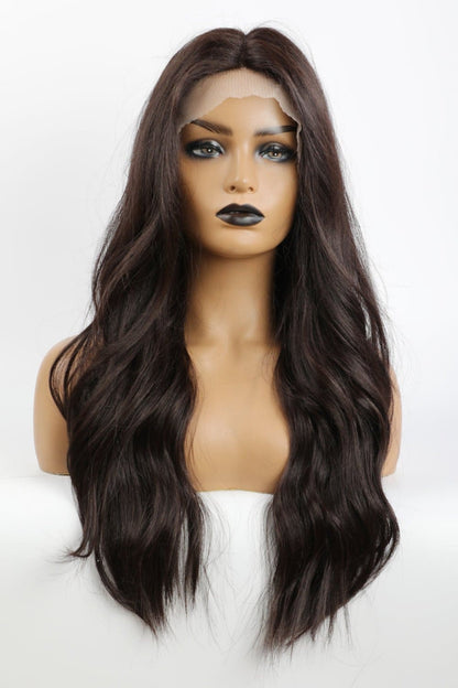 13*2&quot; Lace Front Wigs Synthetic Long Wave 26&quot; Heat Safe 150% Density in Brown Brown One Size wigs by Trendsi | Fleurcouture