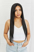 13*2" Long Lace Front Straight Synthetic Wigs 26" Long 150% Density Black One Size Hair Extensions by Trendsi | Fleurcouture