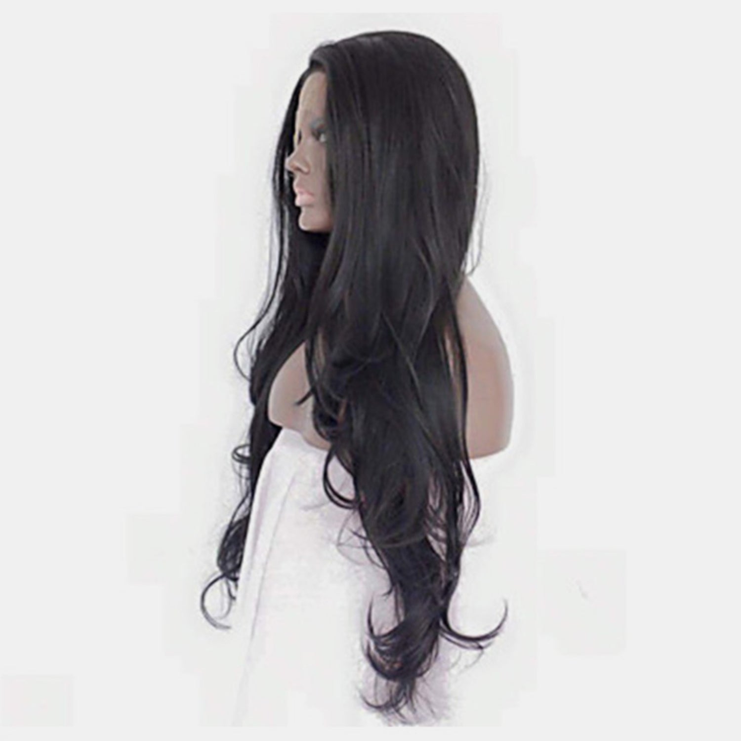 13*3&quot; Lace Front Wigs Synthetic Long Wavy 24&quot; 130% Density black One Size Hair Extensions by Trendsi | Fleurcouture