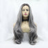 13*3" Lace Front Wigs Synthetic Long Wavy 24" 130% Density Grey One Size Hair Extensions by Trendsi | Fleurcouture