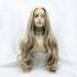 13*3" Lace Front Wigs Synthetic Long Wavy 24" 130% Density Icy blonde One Size Hair Extensions by Trendsi | Fleurcouture