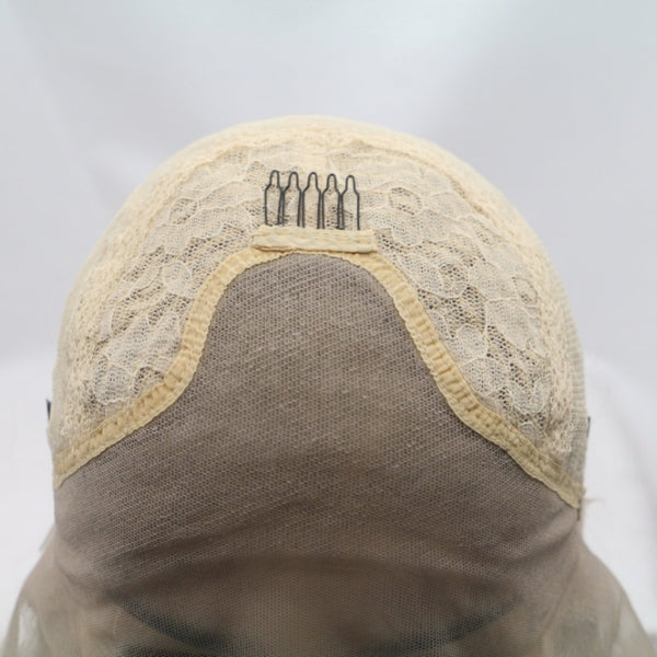 13*3" Lace Front Wigs Synthetic Long Wavy 24" 130% Density Icy blonde One Size Hair Extensions by Trendsi | Fleurcouture