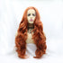 13*3" Lace Front Wigs Synthetic Long Wavy 24" 130% Density Orange One Size Hair Extensions by Trendsi | Fleurcouture