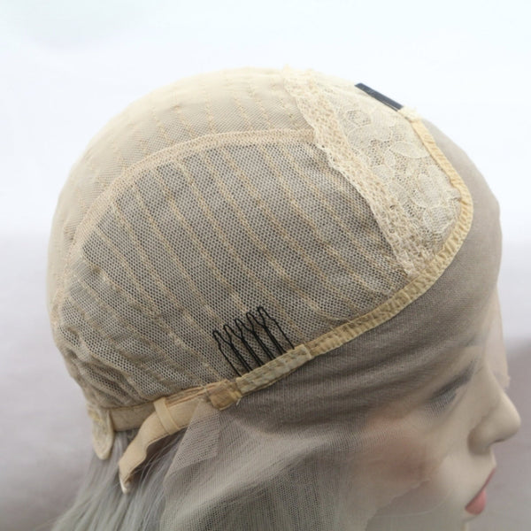 13*3" Lace Front Wigs Synthetic Long Wavy 24" 130% Density White One Size Hair Extensions by Trendsi | Fleurcouture