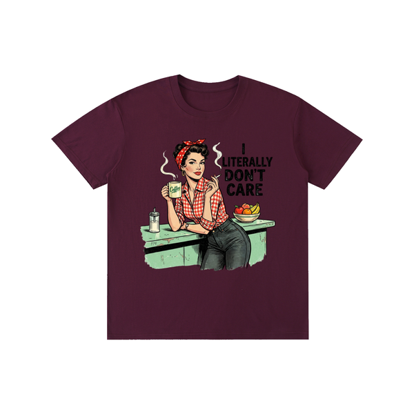 Iliterallydontcare,funny,sarcastic,retro,1950s,tee,tshirt