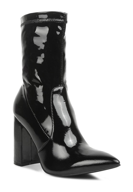 Pluto Block Heel Stiletto Ankle Boot