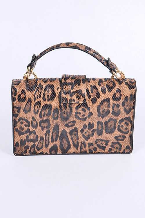 2 In 1 Leopard Printed Clear Bag Leopard O/S by Artini Accessories | Fleurcouture