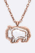 2 Tone Bull Pendant Necklace Set Copper O/S by LA Jewelry Plaza | Fleurcouture