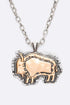 2 Tone Bull Pendant Necklace Set SILVER/GOLD O/S by LA Jewelry Plaza | Fleurcouture