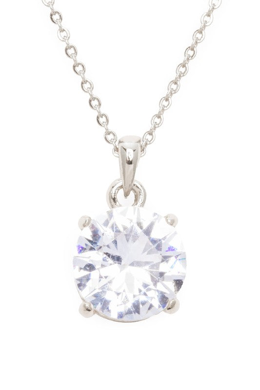 12MM CZ Pendant Necklace Set