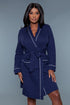 2258 Waffle Robe Queen Navy Blue 2X/3X by BE WICKED | Fleurcouture