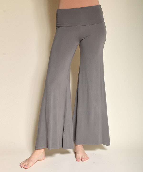 240GSM BAMBOO CLASSIC PALAZZO PANTS DULL GREY S by Fabina | Fleurcouture