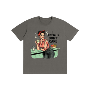 Iliterallydontcare,funny,sarcastic,retro,1950s,tee,tshirt