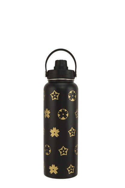 40oz Geometric Printed Tumbler BLACK OS by ICCO ACCESSORIES | Fleurcouture