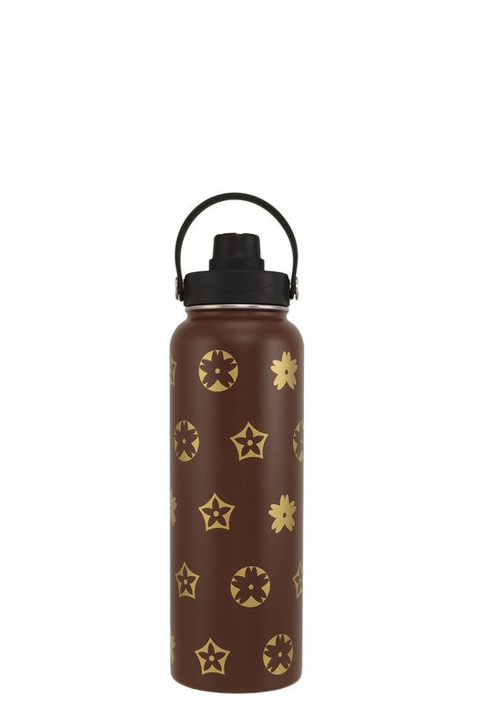 40oz Geometric Printed Tumbler BROWN OS by ICCO ACCESSORIES | Fleurcouture