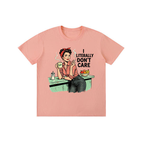 Iliterallydontcare,funny,sarcastic,retro,1950s,tee,tshirt