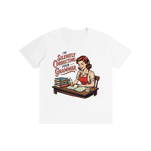 Imsilentlycorrectingyourgrammar,retro,funny,1950s,sarcastic,tee,tshirt