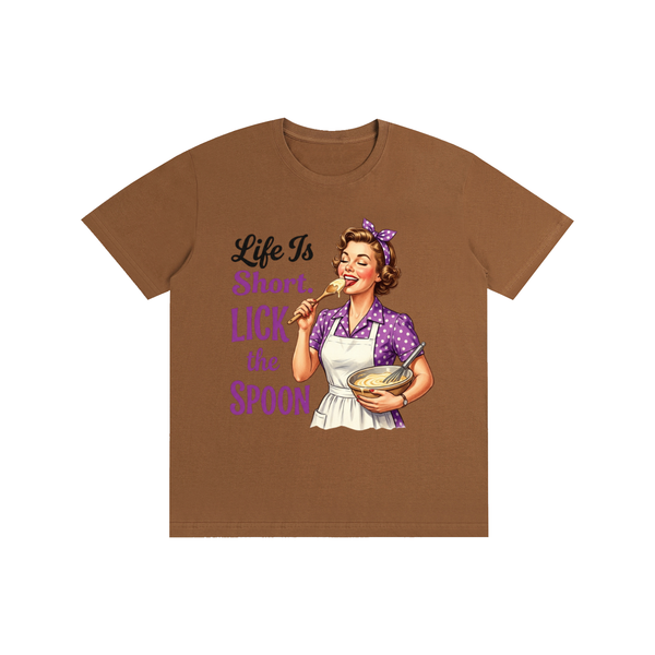 Lifeistooshortlickthespoon,lifeistooshort,funny,sarcastic,retro,1950s,tee,tshirt