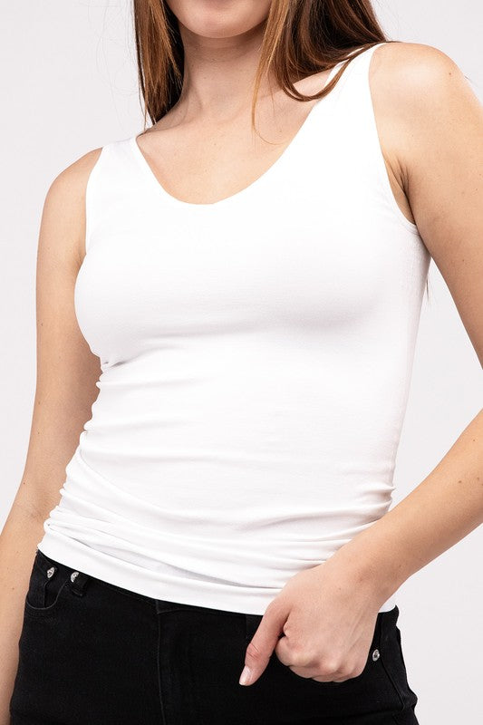 Front &amp; Back 2-Way V-Neck Seamless Tank