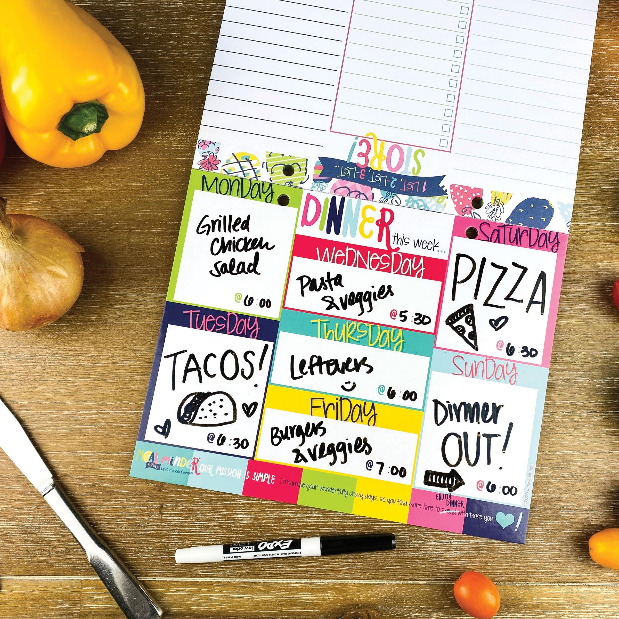 52-Week Meal Minder® Weekly Menu Planner Pad Pads by DAS | Fleurcouture