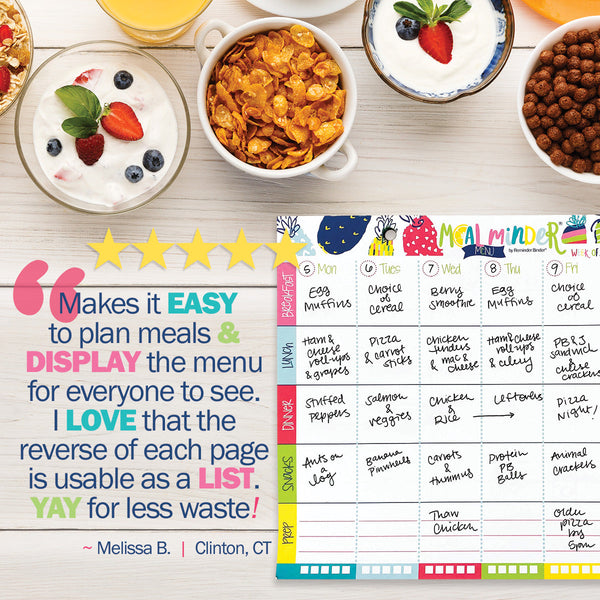 52-Week Meal Minder® Weekly Menu Planner Pad Pads by DAS | Fleurcouture