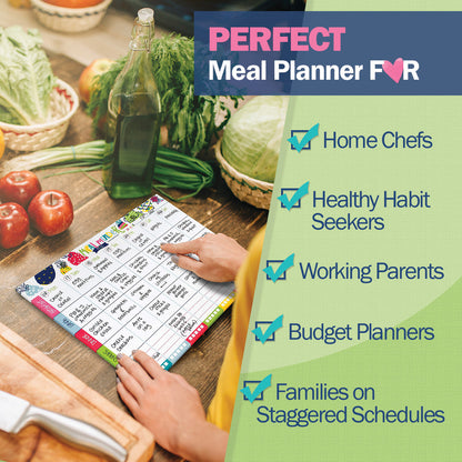 52-Week Meal Minder® Weekly Menu Planner Pad Pads by DAS | Fleurcouture