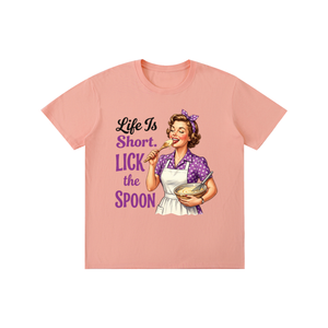 Lifeistooshortlickthespoon,lifeistooshort,funny,sarcastic,retro,1950s,tee,tshirt