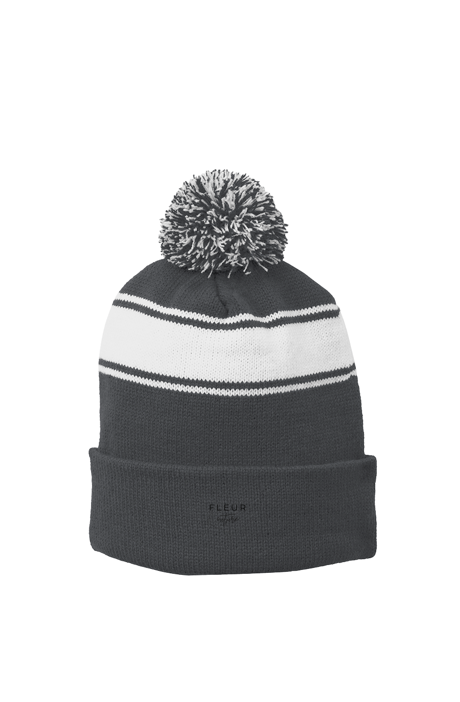 Stripe Pom Beanie