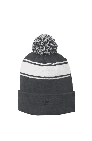 Stripe Pom Beanie