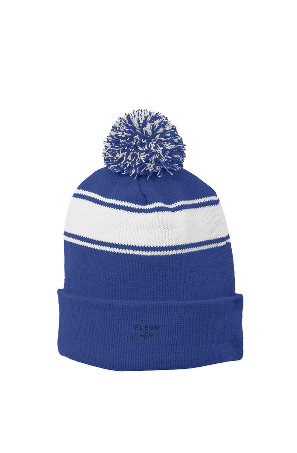 Stripe Pom Beanie